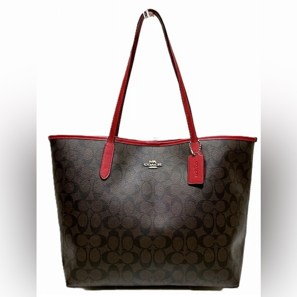 Reversible City Tote In Signature with pouch